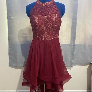 HP✨ Dark Red Flared Homecoming Dress